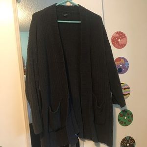 American Eagle Grey Fuzzy Cardigan